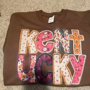 Floral Kentucky Graphic Brown Sweatshirt